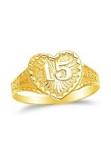 marvelous 15 years heart yellow gold baby ring